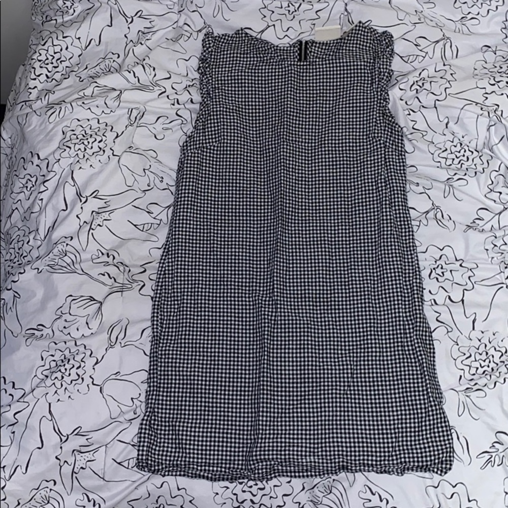 black & white checkered dress